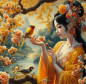 Preview: Diamond Painting Asiatische Schönheit mit Vögeln